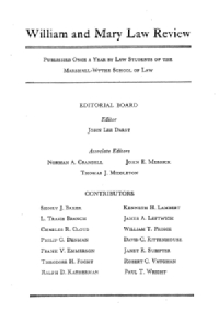W&M Law Review masthead